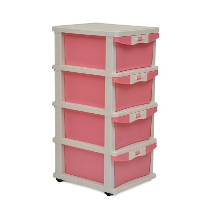 Nilkamal Chester 24 (Pink) Series Plastic 4 Drawer Cabinet